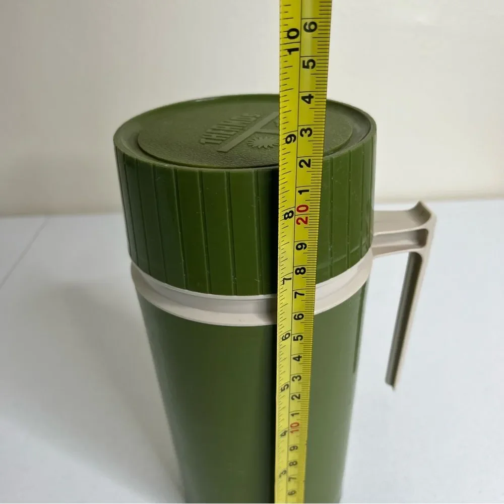 Vintage Thermos Avocado Green Pint Size Model 7202 Stopper Cup Filler King Seely